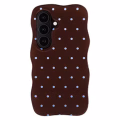 Selencia Vivid Wavy Backcover mit MagSafe Samsung Galaxy S26 - Happy Dots Chocolate