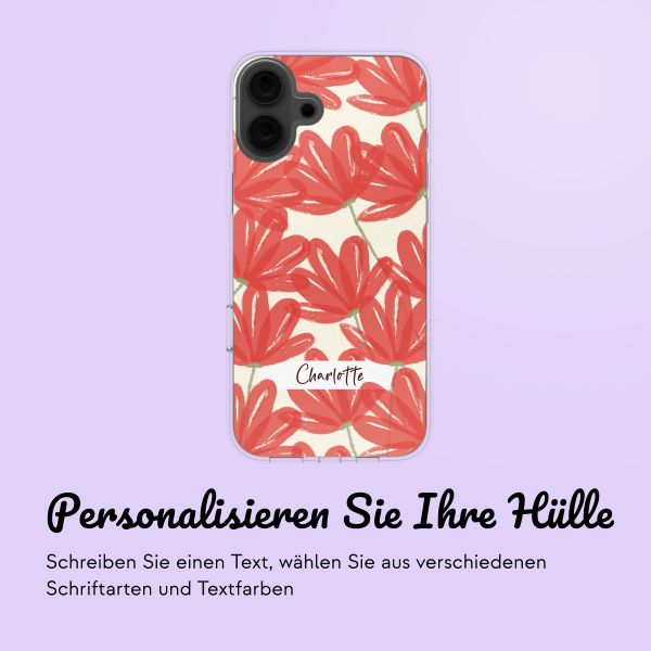 Personalisierte Hülle mit Blumen Apple iPhone 16 - Transparent