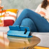 Kleeblumen Klapphülle Türkis Samsung Galaxy A01