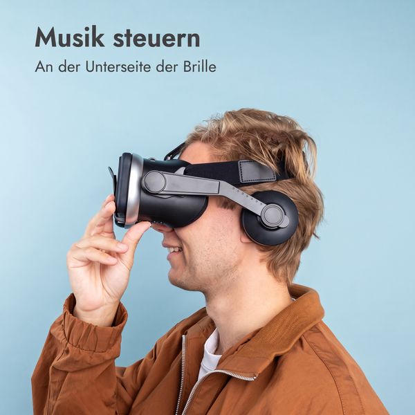 imoshion Virtual-Reality-Brille mit Bluetooth-Kopfhörern - Schwarz