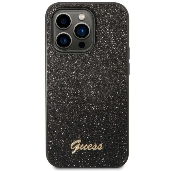 Guess Glitter Flakes Back Cover Apple iPhone 14 Pro - Schwarz
