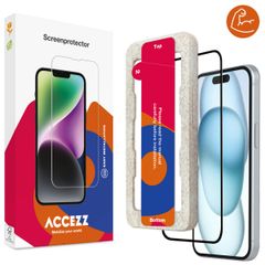 Accezz Dreifach starke Full Cover Schutzfolie mit Applikator für das Apple iPhone 14 Pro Max / 15 Plus / 16 Plus - Transparent
