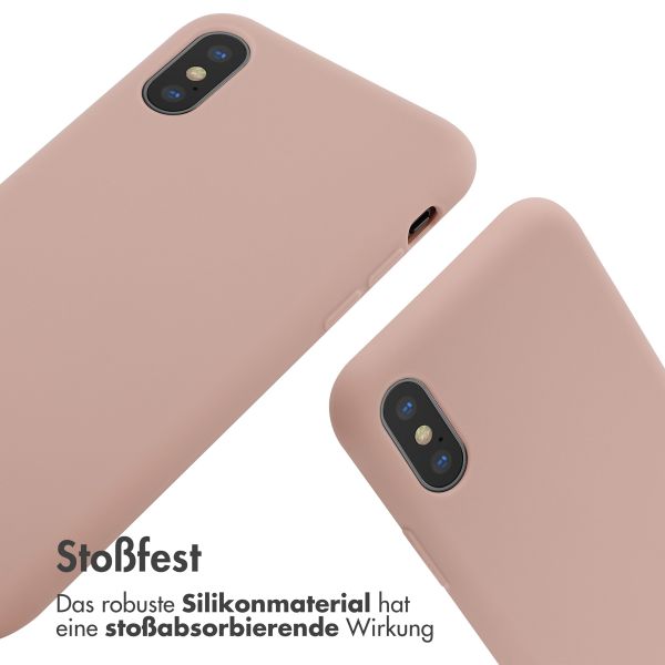 imoshion Silikonhülle mit Band für das iPhone X / Xs - Sand Pink