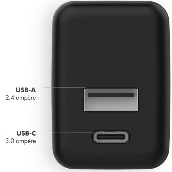 imoshion Wandladegerät - Ladegerät - USB-C- und USB-Anschluss - Power Delivery - 20 Watt - Schwarz