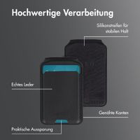 Accezz Magnetische Leder-Wallet mit Standfunktion - Geeignet für Apple Find My - Onyx Black
