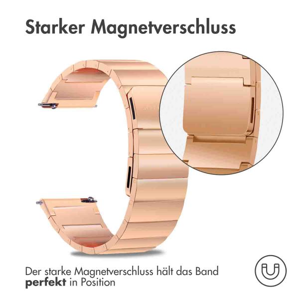 Selencia Edelstahl Magnetarmband -   Universelle 22 mm Anschluss - Rosé gold
