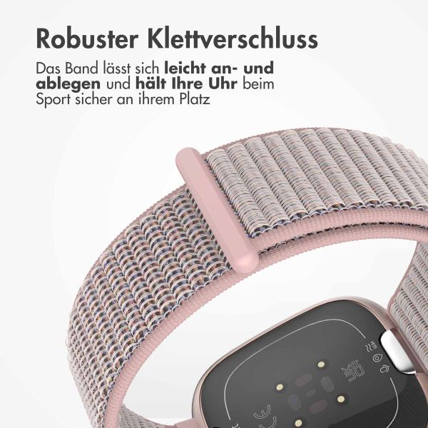 imoshion Nylonarmband für das  Fitbit Versa 4/ 3 / Sense (2) - Rosa