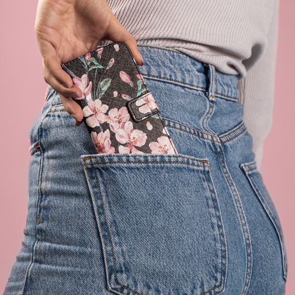 imoshion Design TPU Klapphülle Samsung Galaxy S21 Ultra - Blossom Watercolor Black