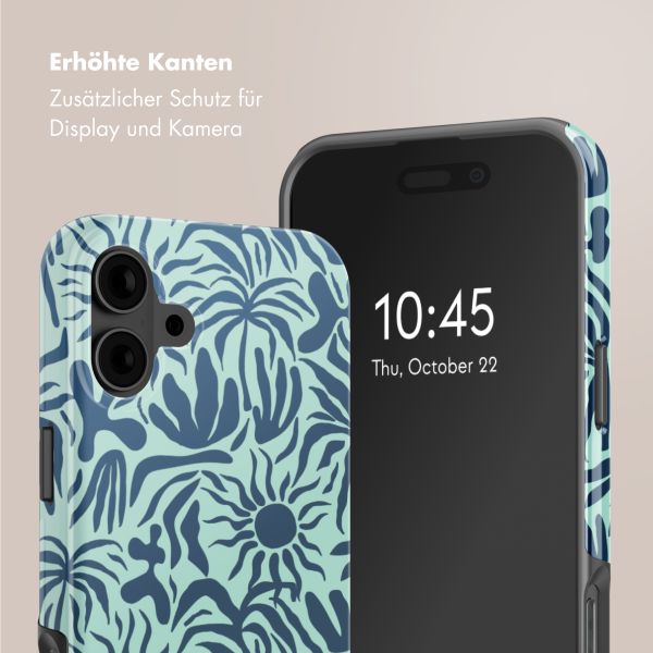 Selencia Vivid Tough Back Cover mit MagSafe für das iPhone 16 - Tropical Vibes Light Blue