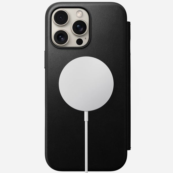 Nomad Modern Leather Folio Klapphülle Apple iPhone 16 Pro Max - Schwarz