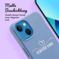 Personalisierte Color Backcover MagSafe mit abtrennbarem Band und elegantem Herz für iPhone 13 - Ash Blue