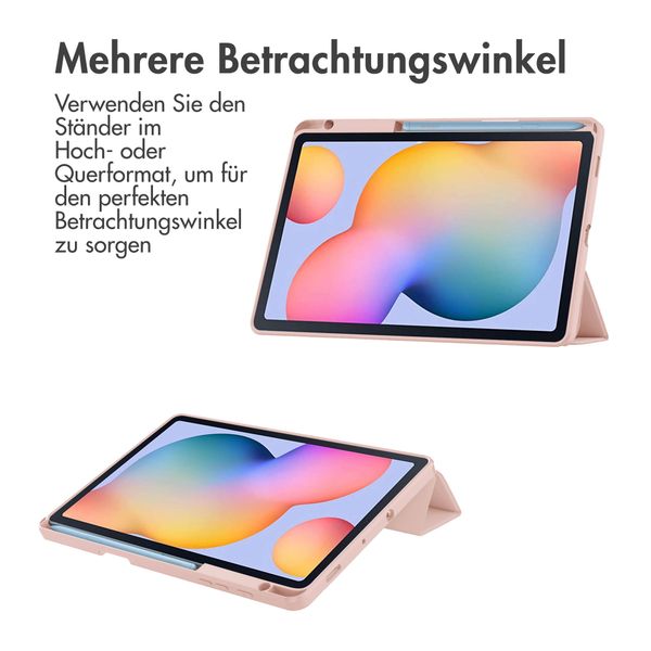 imoshion Trifold Hardcase Klapphülle für das Samsung Galaxy Tab S6 Lite (2020/2022/2024) - Rosa