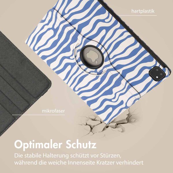 imoshion 360° drehbare Design Klapphülle für das iPad Air 13 inch (2024) M2 - White Blue Stripes