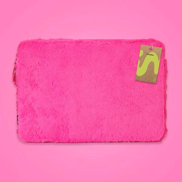 imoshion Fluffy Laptop Hülle 13-14 Zoll - Laptop Sleeve - Hot Pink