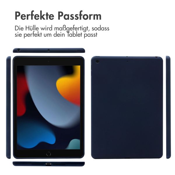 Accezz Liquid Silicone Back Cover Apple iPad 9 (2021) 10.2 Zoll / iPad 8 (2020) 10.2 Zoll / iPad 7 (2019) 10.2 Zoll - Dunkelblau