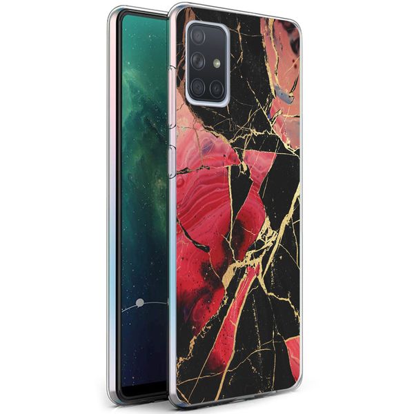 imoshion Design Hülle Samsung Galaxy A71 - Marmor - Rot