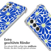 imoshion Design Hülle mit Band Samsung Galaxy A54 (5G) - Cobalt Blue Flowers Connect