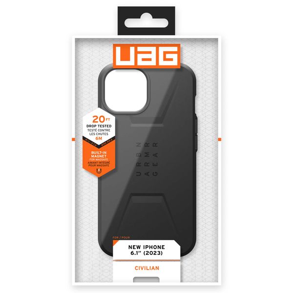 UAG Civilian Backcover MagSafe für das iPhone 15 - Schwarz