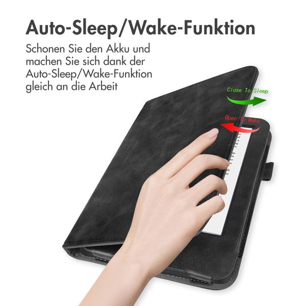 imoshion Klapphülle Sleepcover mit strap und stand für das Kobo Clara 2E / Tolino Shine 4 - Schwarz