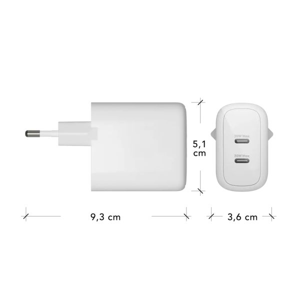 dbramante1928 re-charge | Netzteil - 2x USB-C 30 Watt - Weiß