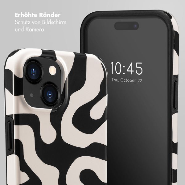 Selencia Vivid Tough Back Cover für das iPhone 15  - Art Wave Black