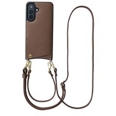 Selencia Nova HandyHülle mit Kordel und Kartenhalter Samsung Galaxy A57 (5G) - Mocha Brown