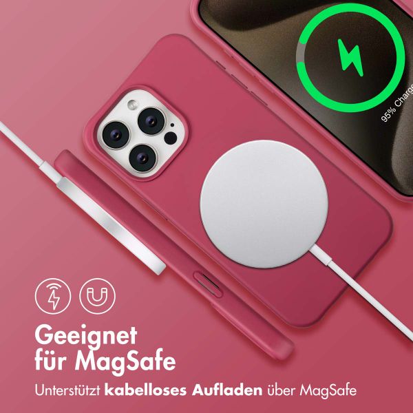 imoshion Color Backcover mit abnehmbarem Handykette und MagSafe Apple iPhone 15 Pro Max - Raspberry