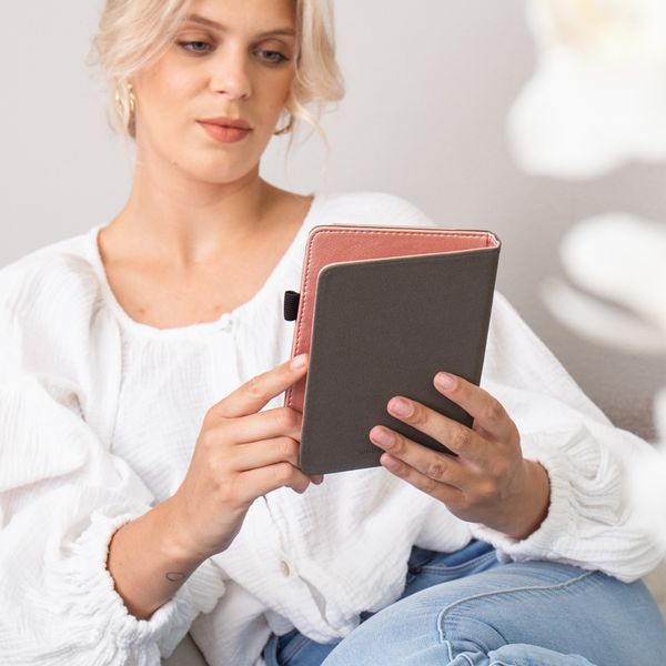 imoshion Vegan Leather Klapphülle für das Kobo Sage / Tolino Epos 3 - Rose Gold