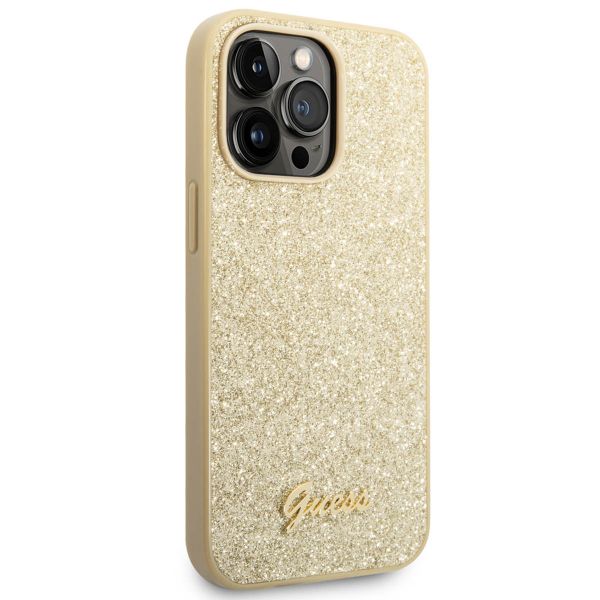 Guess Glitter Flakes Back Cover Apple iPhone 14 Pro Max - Gold