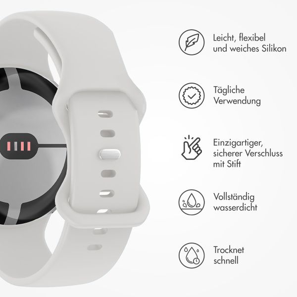 imoshion Silikon-Armband⁺ für  Google Pixel Watch 3 / 4 (45 mm) - Größe S - Weiß