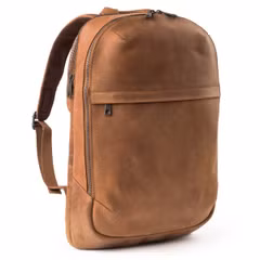 Accezz Leather Laptop Rucksack 16 Zoll - Cognac