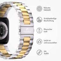 imoshion Edelstahlarmband für das Apple Watch Series 1 bis 9 / SE (38/40/41 mm) | Series 10 (42 mm) - Silber / Gold