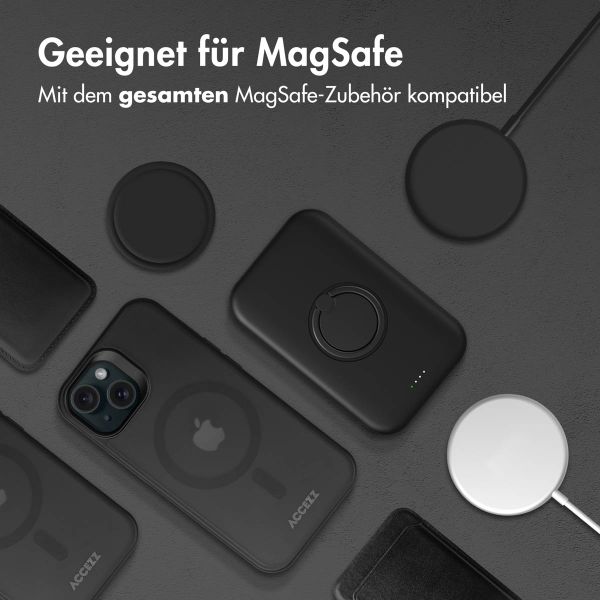 Accezz Rugged Frosted Back Cover mit MagSafe für das iPhone 16 Plus - Schwarz