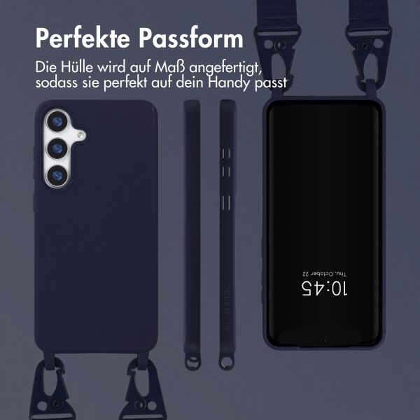 Selencia SilikonHülle mit abnehmbarem Band Samsung Galaxy S25 Plus - Dunkelblau