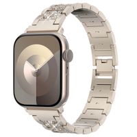 Selencia Sparkle Armband für das  Apple Watch Series 1 t/m 9 / SE (38/40/41 mm) | Series 10 / 11 (42 mm) - Champagne Gold
