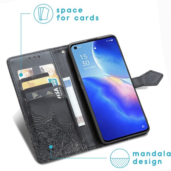 imoshion Mandala Klapphülle Oppo Find X3 Lite - Schwarz