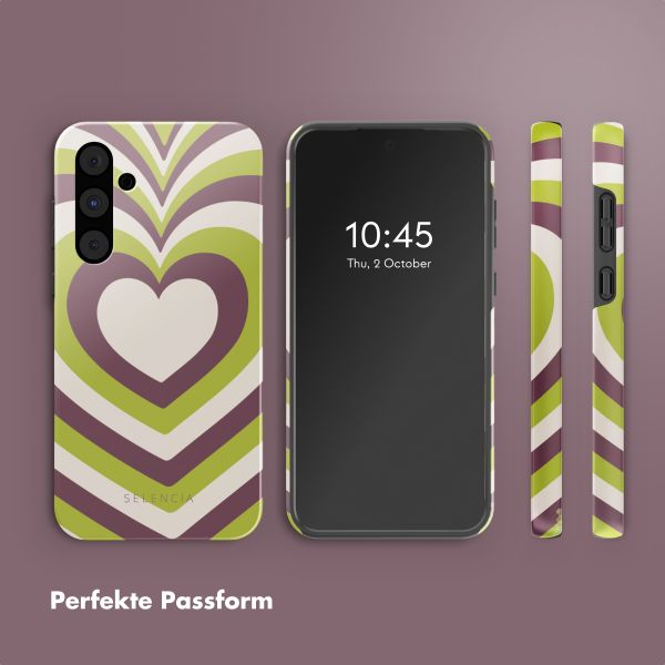 Selencia Vivid Back Cover Samsung Galaxy A55 - Double Hearts Plum Fern