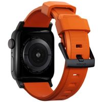 Nomad Robustes Armband FKM für die Apple Watch Series 1 bis 10 / SE / Ultra (2) (44/45/46/49 mm) - Schwarz/Orange