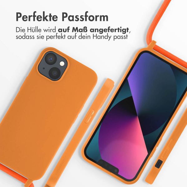 imoshion Silikonhülle mit Band für das iPhone 13 - Orange