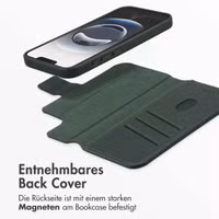 Accezz 2-in-1 Klapphülle aus Leder mit MagSafe Apple iPhone 16e - Cedar Green