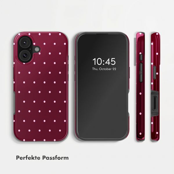 Selencia Vivid Rückabdeckung mit MagSafe Apple iPhone 16 - Happy Dots Burgundy