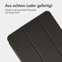 Accezz Leder Trifold Klaphülle Apple iPad 11 (2025) 11 Zoll A16 / iPad 10 (2022) 10.9 Zoll - Schwarz