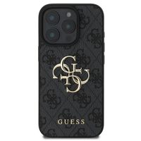 Guess 4G Metal Logo Back Cover für das iPhone 16 Pro - Schwarz