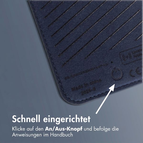 Accezz Magnetischer Lederkartenhalter - Geeignet für Apple Find My - Nightfall Blue