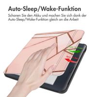 imoshion Design Slim Hard Case Sleepcover mit Stand Kobo Libra Colour - Pink Graphic