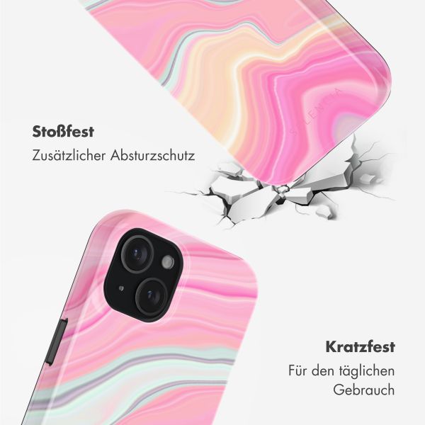 Selencia Vivid Tough Back Cover mit MagSafe für das iPhone 15 - Pastel Lipstick Marble