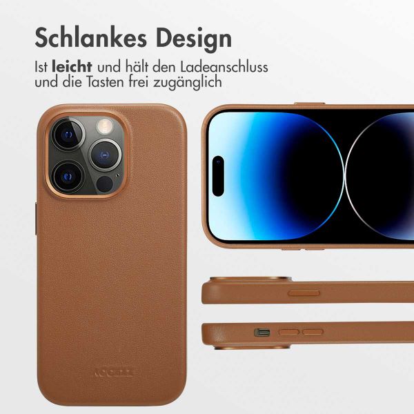 Accezz MagSafe Leather Backcover Apple iPhone 14 Pro - Sienna Brown