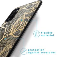 imoshion Design Hülle für das Samsung Galaxy A41 - Blätter / Schwarz