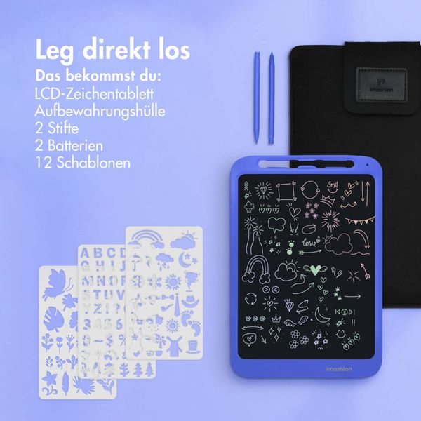 imoshion LCD-Zeichentablett für Kinder - Mit Farbbildschirm und 2 Stiften - Cobalt Blue
