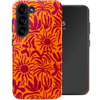 Selencia Vivid Tough Back Cover für das Samsung Galaxy S23 - Tropical Vibes Apricot